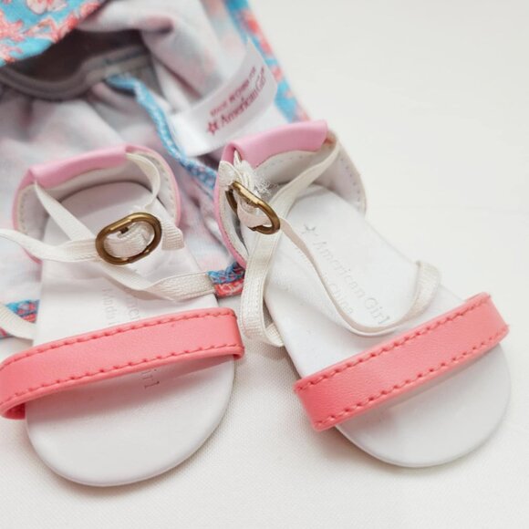 *American Girl* - Truly Me - Flamingo Dress/Sandals + Rainy Day Coat  - RETIRED. - Picture 6 of 9